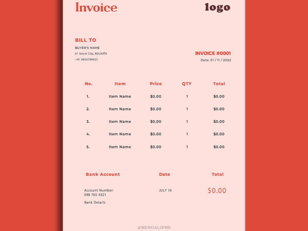 Premium Business Invoice PSD